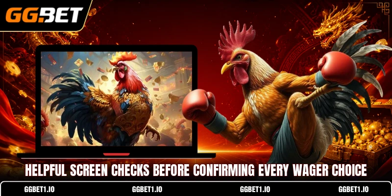 Helpful screen checks before confirming every wager choice
