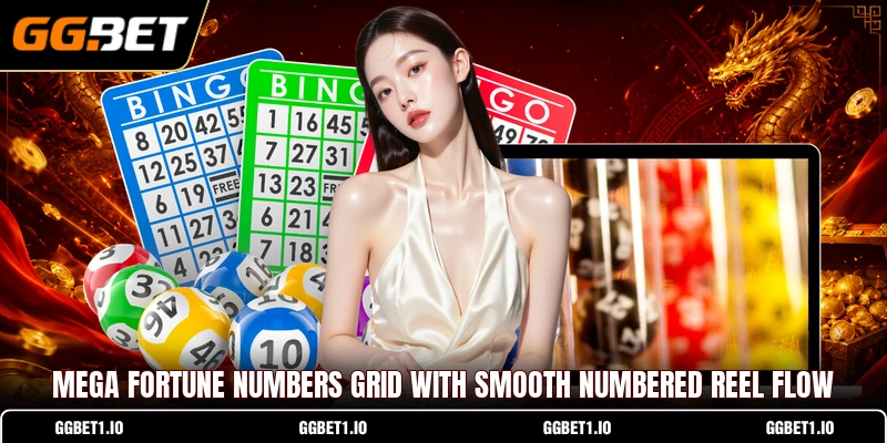 Mega Fortune Numbers grid with smooth numbered reel flow