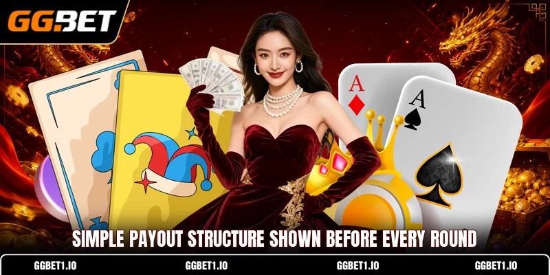 Simple payout structure shown before every round
